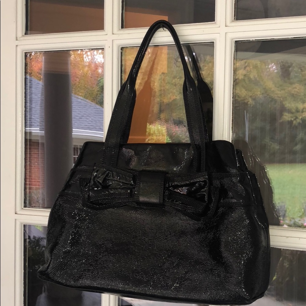 Beautiful Kate Spade textured black patent purse